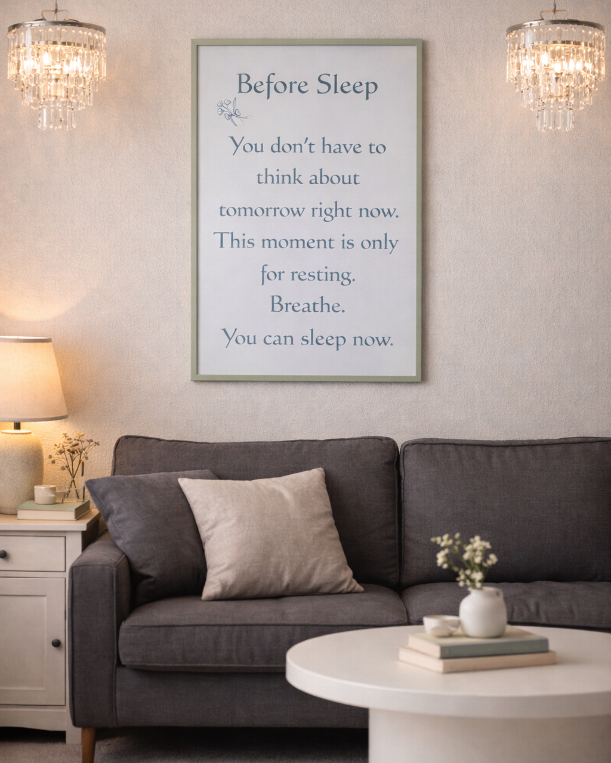 Before Sleep – Elegant Night Reflection Print (Instant Download)