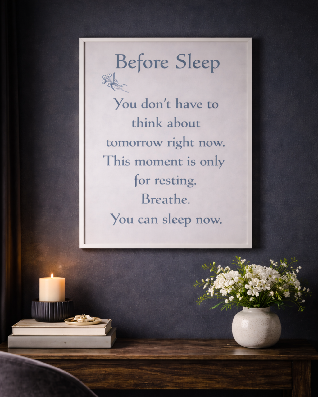 Before Sleep – Elegant Night Reflection Print (Instant Download)